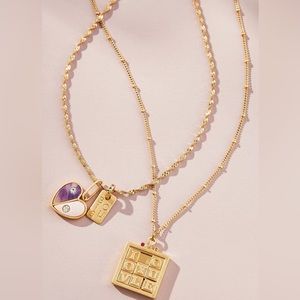 Anthropologie Heart Puzzle Pendant Necklace - NWT